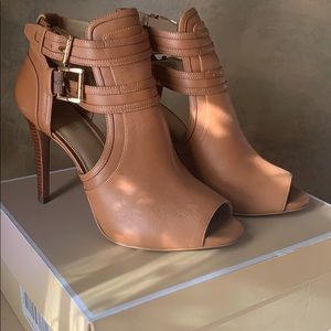 Michael Kors Blaze Open Toe Leather Bootie